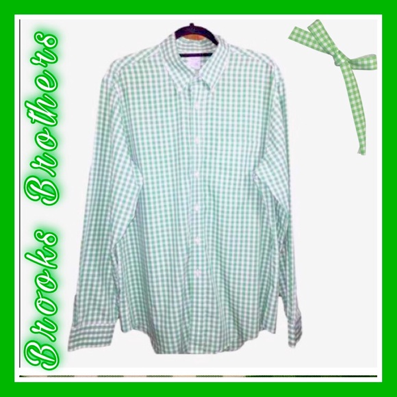 Brooks Brothers Other - 🐗Brooks Brothers🍃Green Check Long Sleeve Shirt L